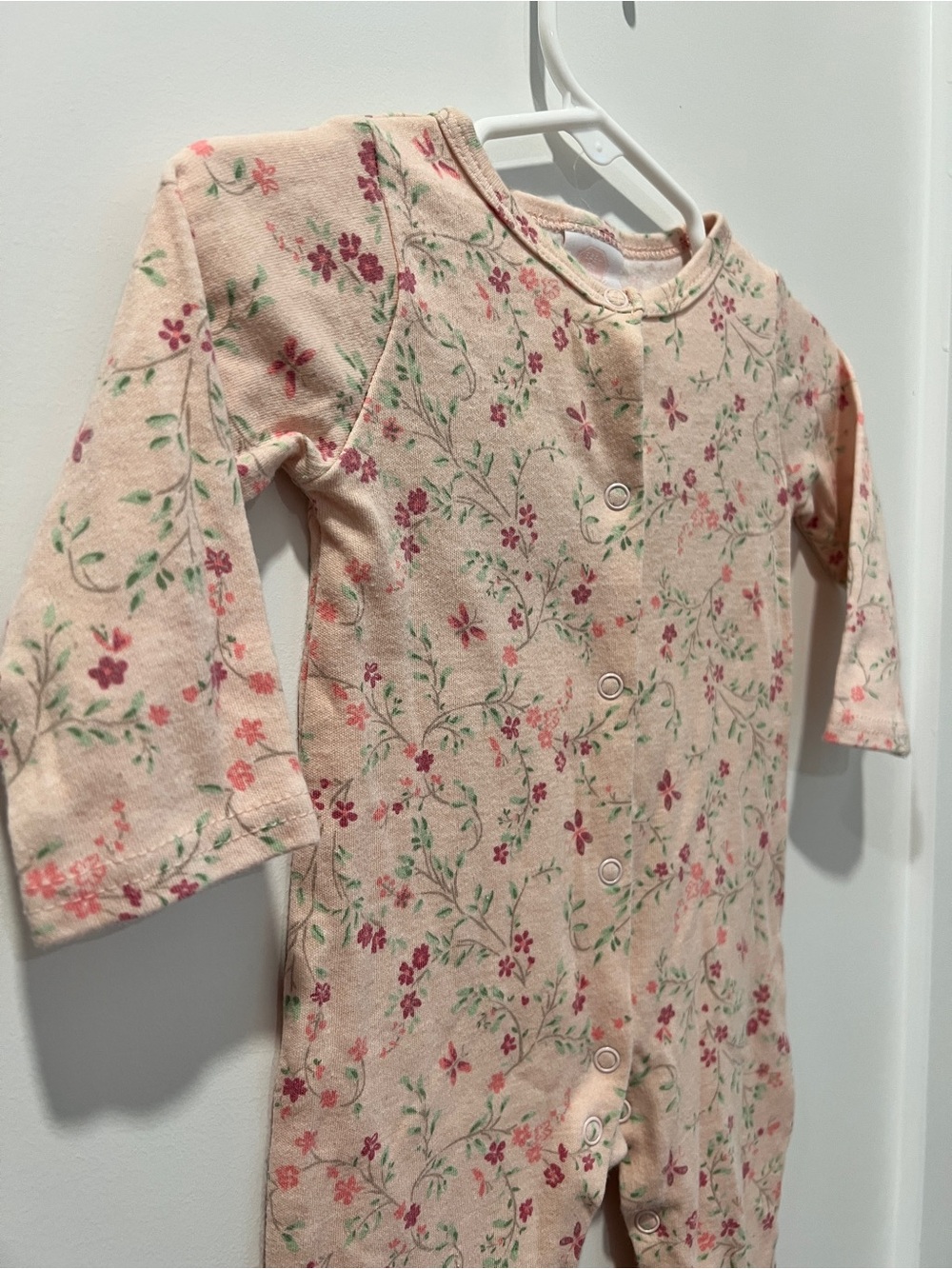 Baby On Board Floral Footed Sleeper | 3-6 Months | Pink Floral